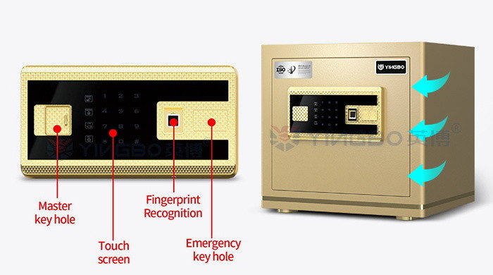 Office Fingerprint Lock Safe Box Solid Steel OEM Color H350mm