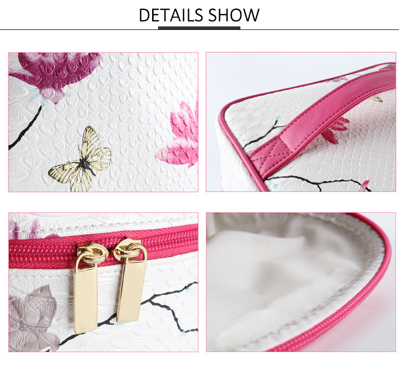 Zipper Waterproof Travel Cosmetic PU Makeup Bag