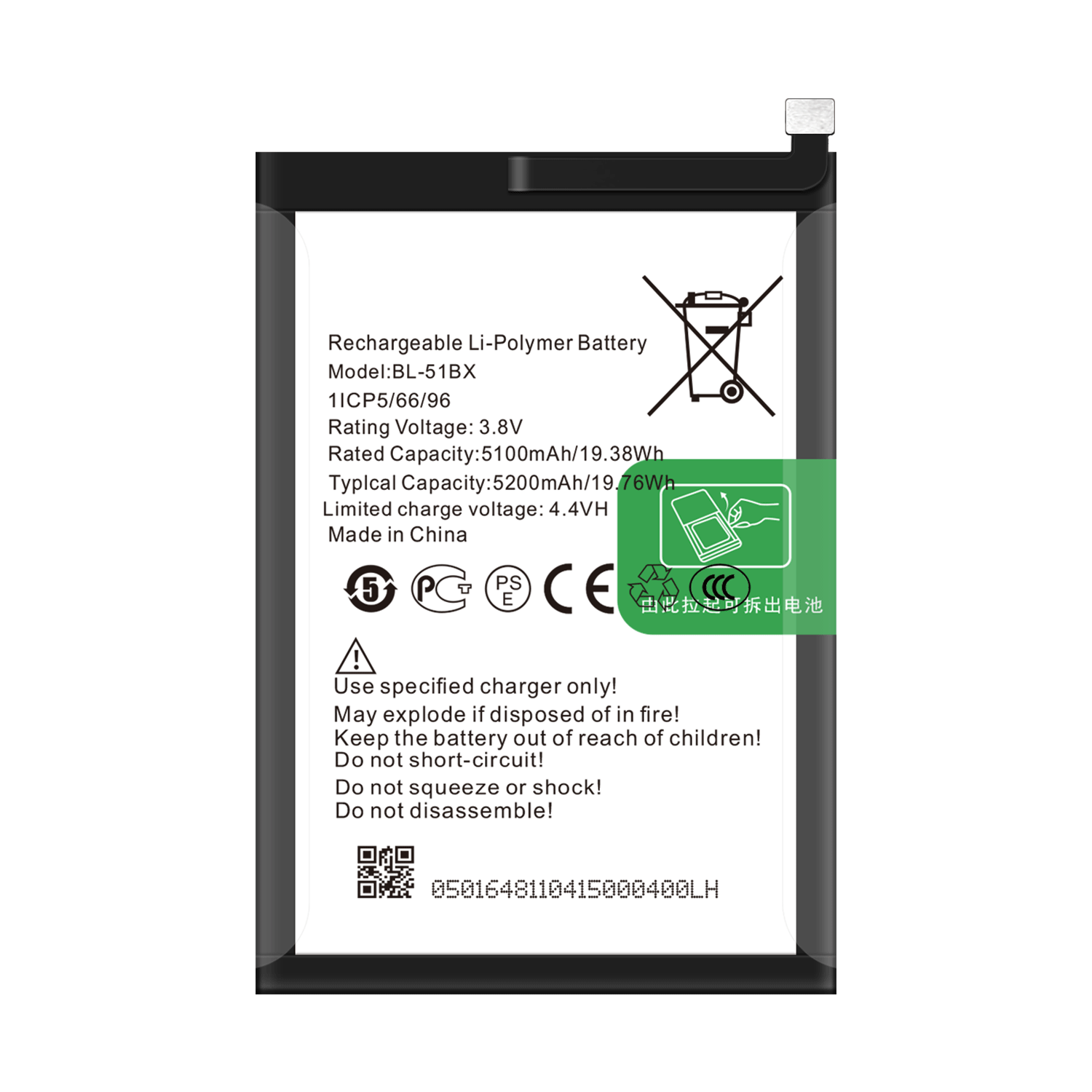 5200mAh Mobile Phone Battery for INFINIX X692 NOTE 8 X683 HOT10 X682B NOTE 8i BL-51BX