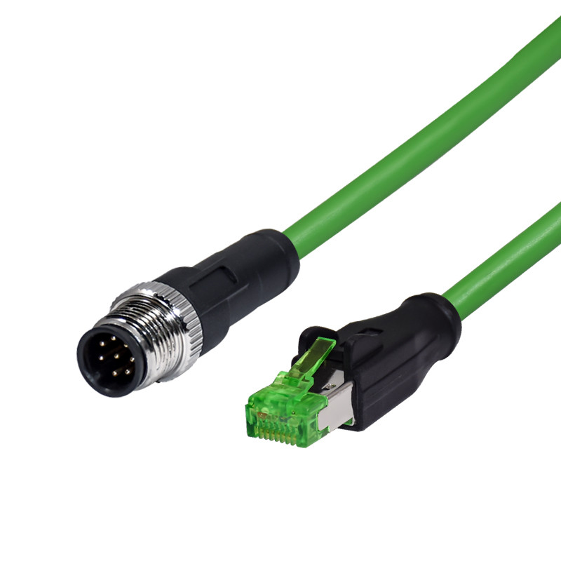 Transparent TPU Waterproof Wire Connector M12 Male To Rj45 Adapter Double End
