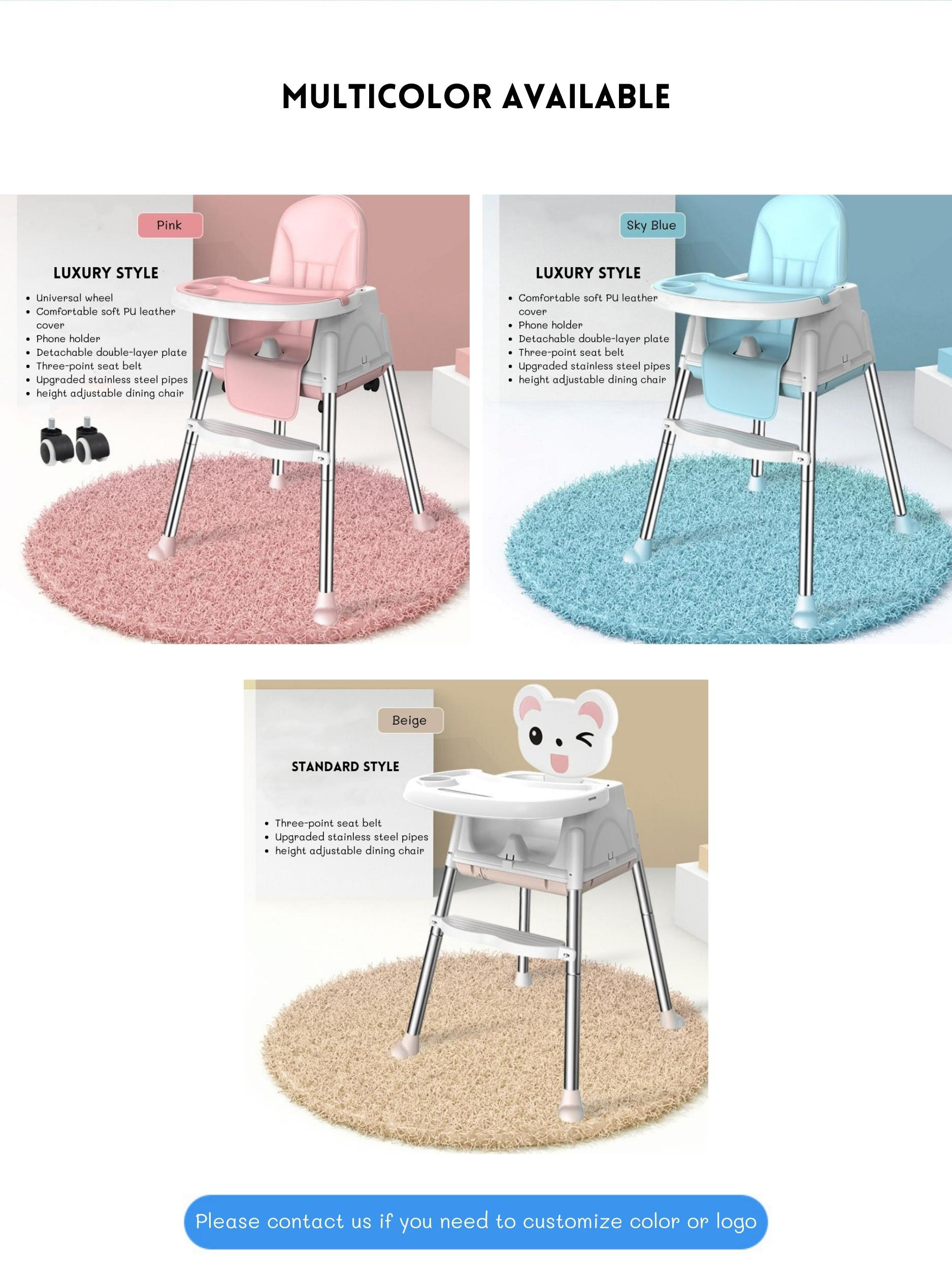 Anti Fall Folding Baby Dining Chair 65*54*54cm Easy Installation