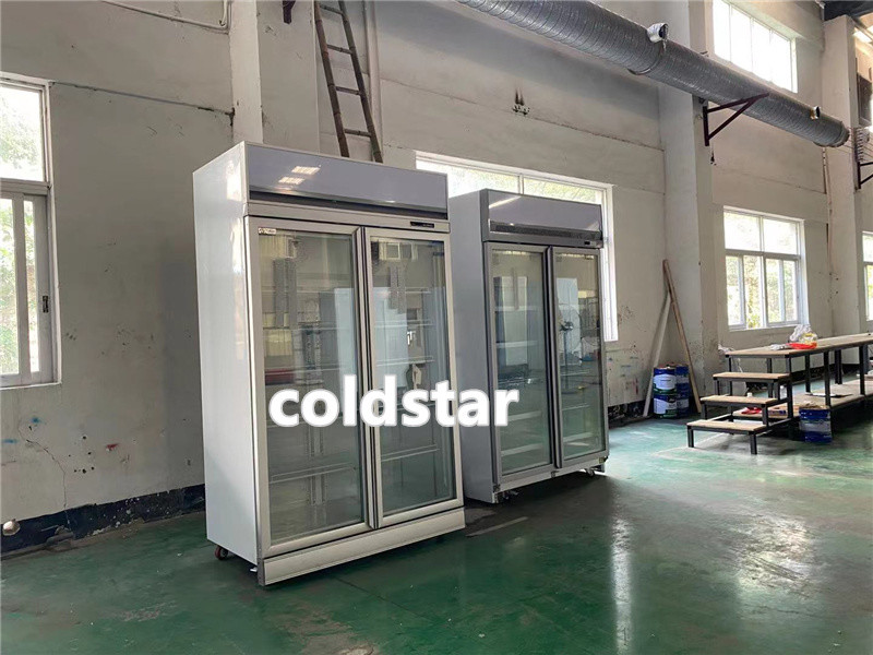 Supermarket Showcase Vertical Refrigerated Commercial Fridge Glass Door Showcase Display Cooler Refrigerator