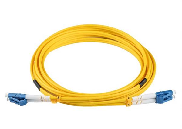 5 Meters LC To LC Fiber Patch Cable Single Mode Duplex Yellow Jacket RoHS