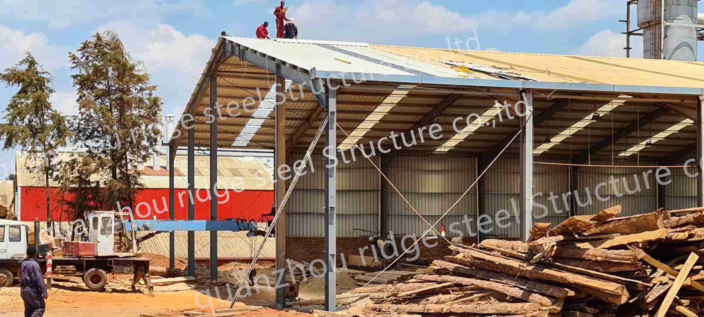 Large Span Steel Structure Warehouse , Prefabricated Warehouse Building Steel Structure