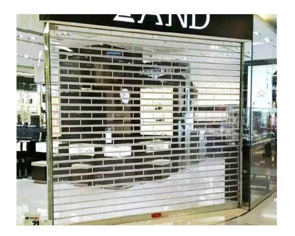 Modern Clear Shutter Polycarbonate Roller Door Finished 6m Height Stainless