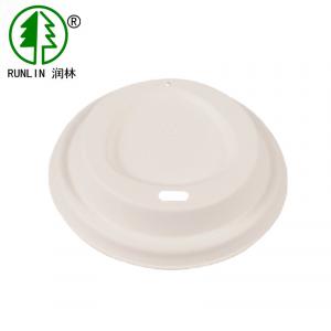China 80mm Biodegradable Disposable Cup Covers Eco Friendly Cup Lids Pulp Molding on sale