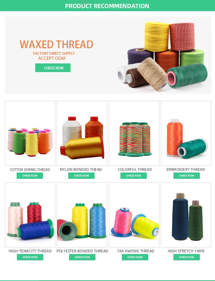 High Tensile Strength 210D/3 Nylon Sewing Thread for Bags Leather Products and Shoes