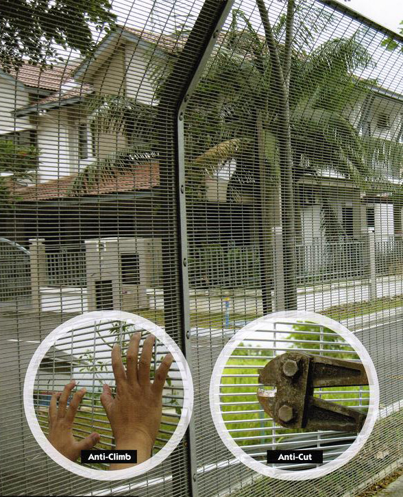 Good Visibility 358 Welded 2x1.5m Anti Climb Mesh Fence Durable Commercial