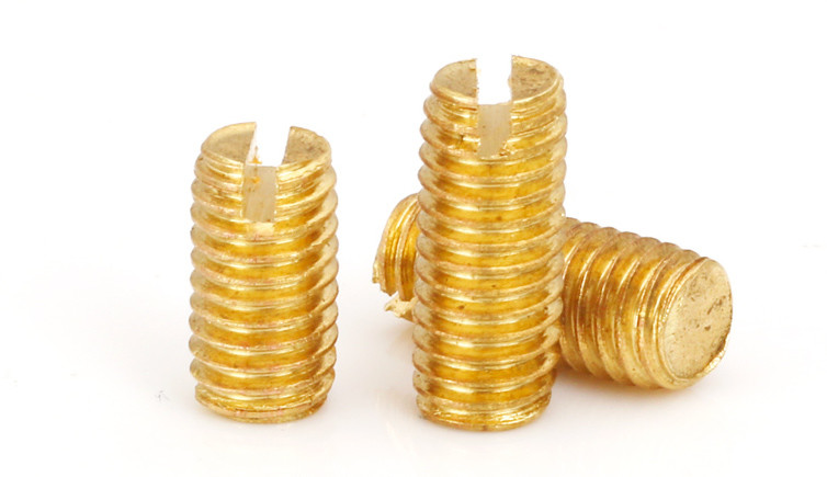 ASME B18.6.2 Brass M3 Metal Set Screws Flat Point GB70.3 With Right Hand Thread
