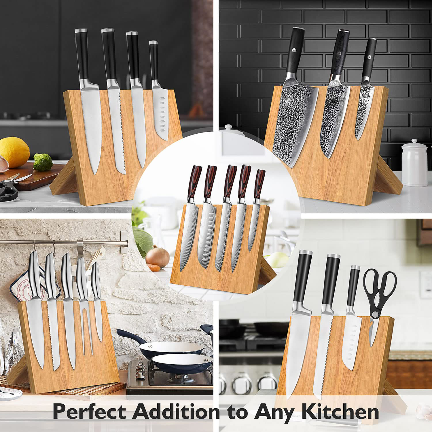 Upgrade Your Kitchen Organization with Our Custom-made Magnetic Wood Knife Holder