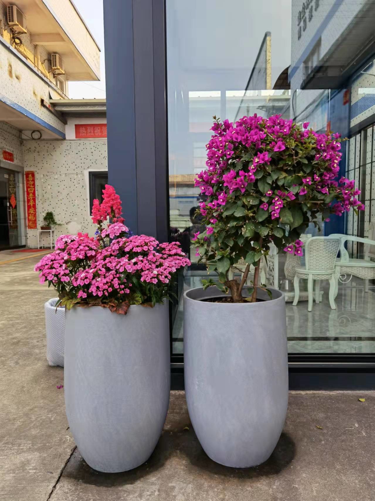 Strong Fiberglass Flower Pots Light Weight GRP Planter Box For Outdoor Indoor Decor