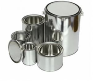 China ISO Round Metal Container With Lid 0.21mm 4 Litre Empty Paint Tins on sale