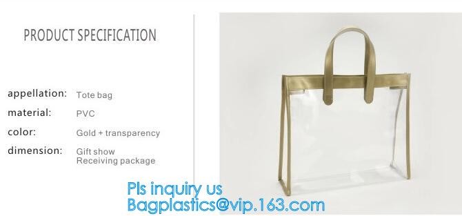 DIY Transparent Clutch Tote Bag, Fashion Women PVC Transparent Tote Bag Clear Shoulder Bag, Female Casual Toiletry Shoul
