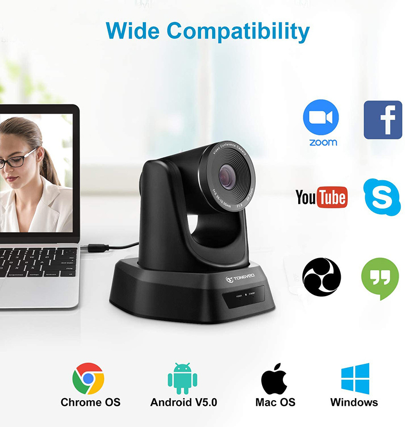 USB HD 1080P Video Conference PTZ Camera 3X Optica Zoom