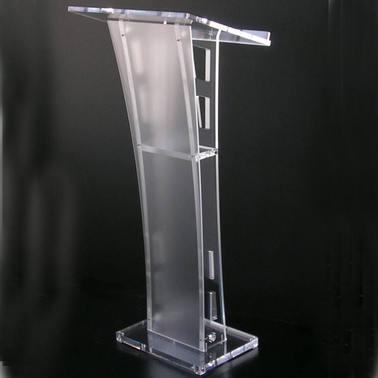 Contemporary Clear Acrylic Lectern & Podium With Storage Shelf teacher podium