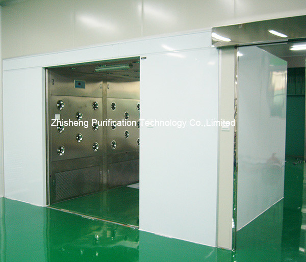 Hide Double-leaf Stainless steel auto sliding doors Large Air Shower Tunnel for materials for class 100 clean room