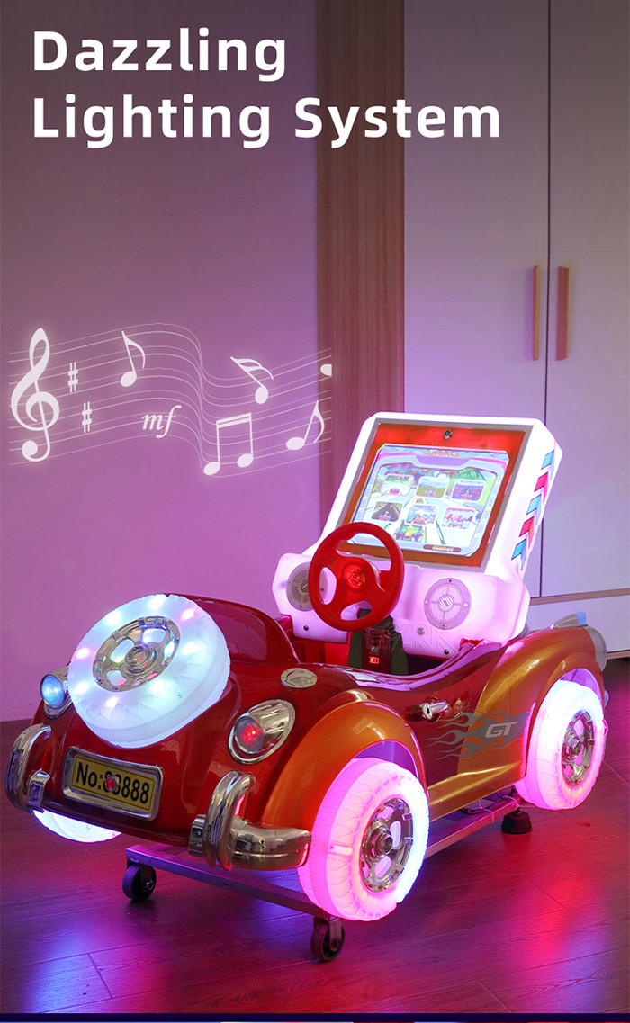 Entertainment Coin Operated Kiddie Ride Video Swing Arcade Game Machine With Music