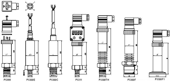 24VDC Pressure Transmitter with Output 4~20mA and 0~5V Pressure-0.1-100MPa for Refrigerator