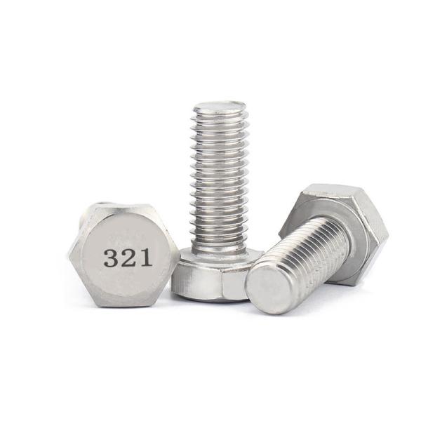 UNC Thread Full Thread Hex Head Bolt DIN933 in Austenitic Stainless Steel 321