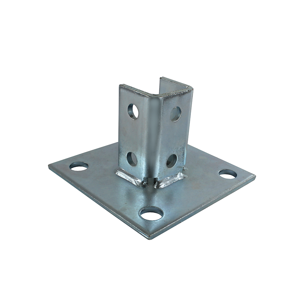 6x6 4x4 Surface Hot Dip Galvanized Steel Post Base For Concrete Aluminium Channel Fittings