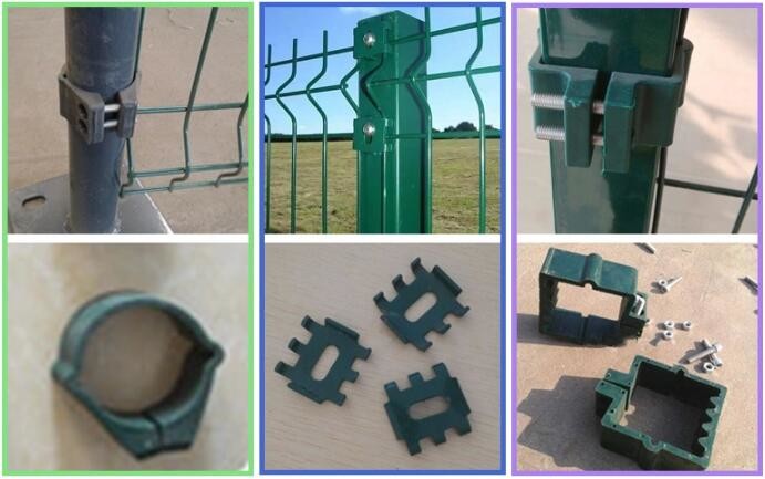 100x300mm Curved V Mesh Security Fencing With Square Post