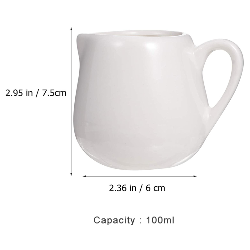 White Coffee Milk Creamer Pitcher Porcelain Small Serving Sauce
