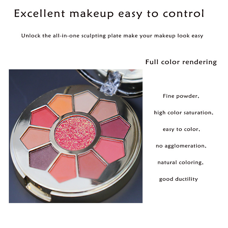 ISO 11Colors Mineral Cosmetics Pearl Eye Shadow Palette 9.6*1.6cm