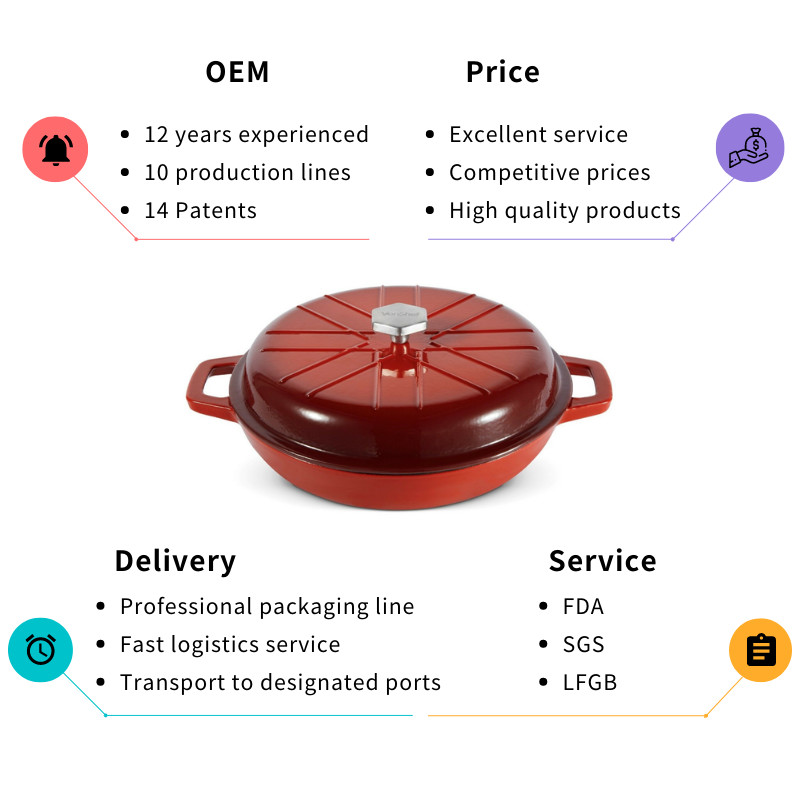 Enameled Reliable Cast Iron Casserole Cast Iron Soup Pot 29/31cm