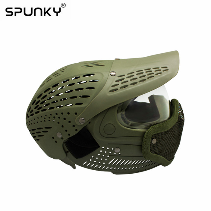 Full Head Cover Paintball Mask Goggle with Wire Mesh Half Face Mask Protection