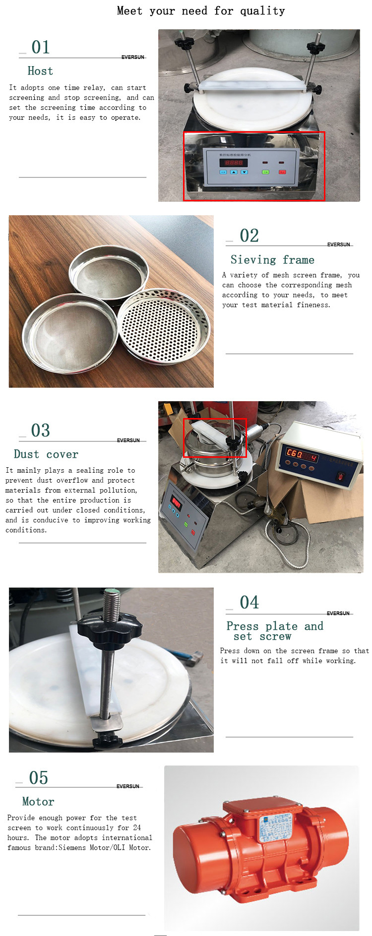 Stainless Steel 8 Layers Granules Sifter Machine Circular Test Screen Machine