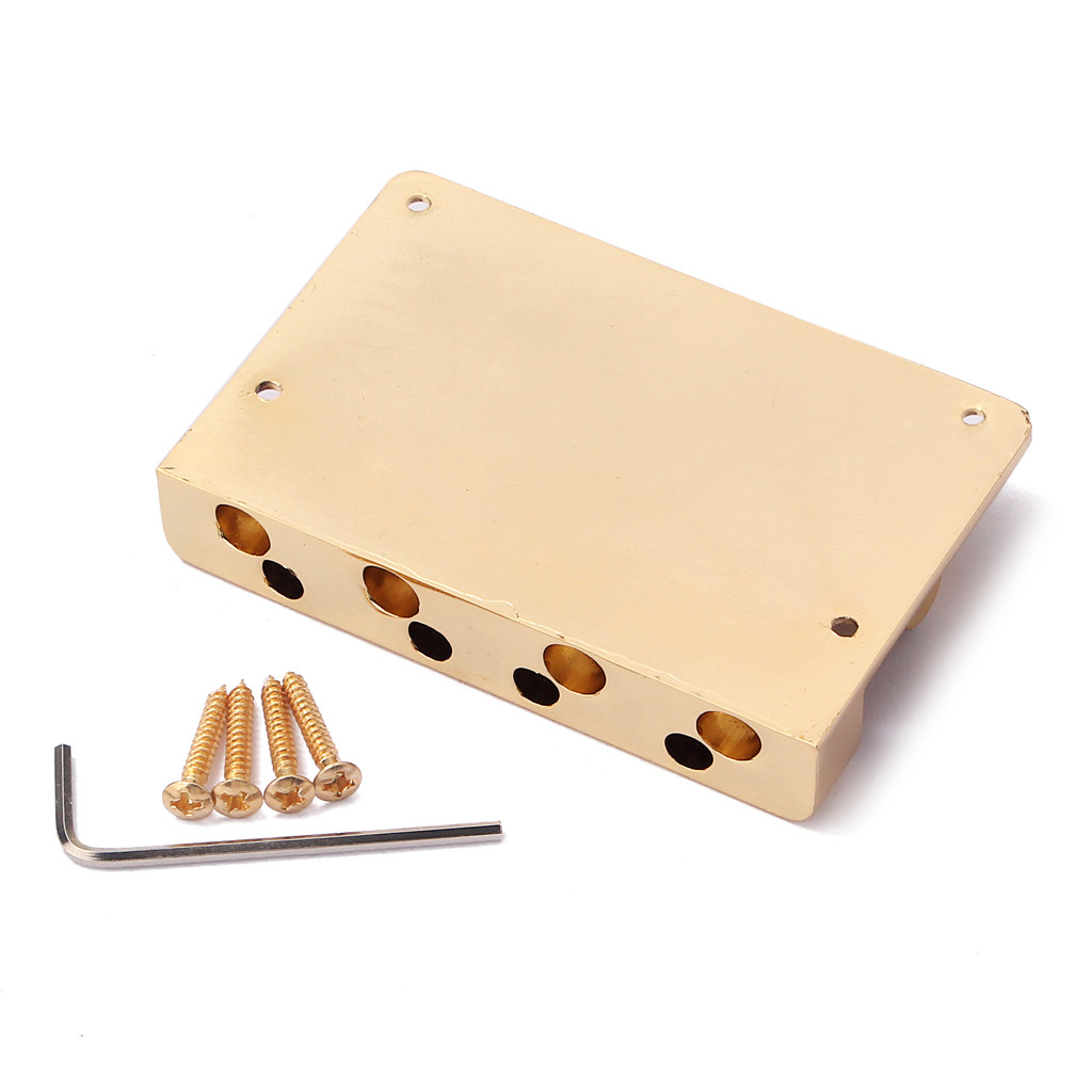 Chrome Zinc Alloy L Shape 4 String Electric Guitar Bridge With Wrench