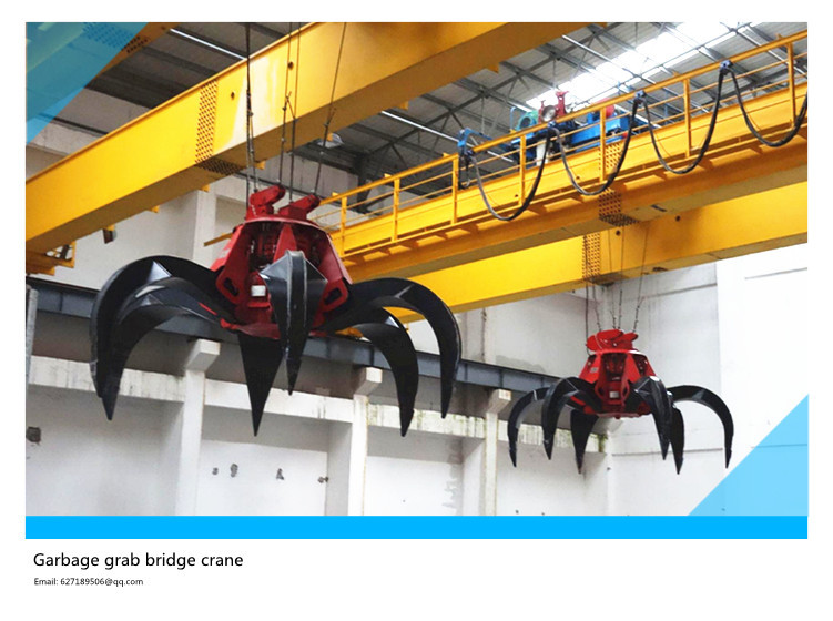 China's high quality and low price 45 ton garbage grab bridge double beam crane, power plant double beam crane, grab dou