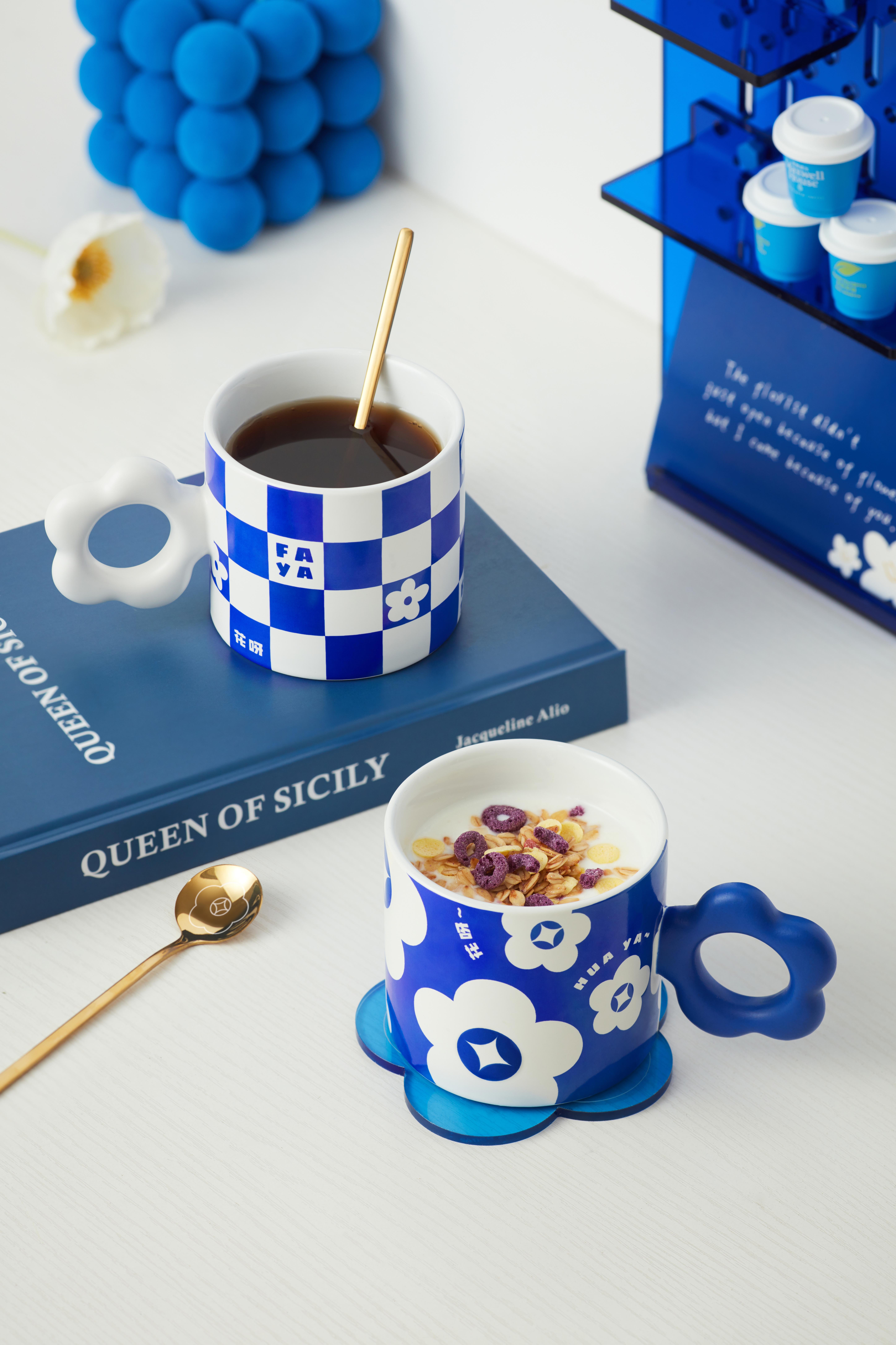 Ready To Ship In Stock Wholesale Mugs Vintage Klein Blue Creative High Value Ceramic Boys Mugs Customizable Office Couple