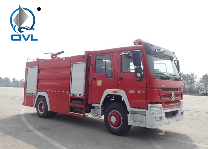 4x2 6m3 336HP EUROII Fire Fighting Trucks Foam Tank Water Cannons