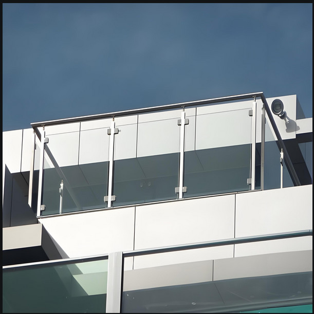 Safety Tempered Glass Balcony Grill Balustrade Modern Design For Home Commercial