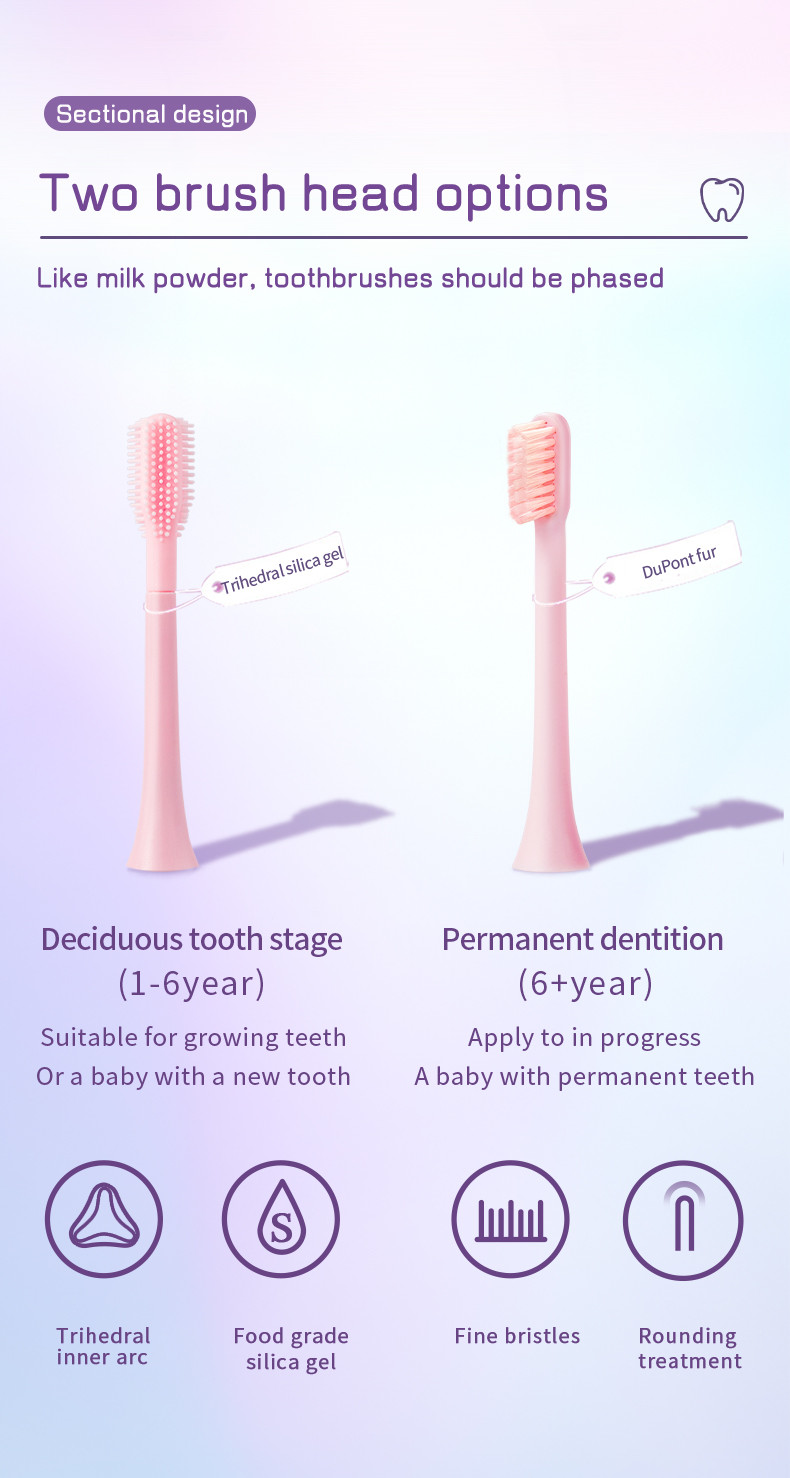Waterproof Ultrasonic Sonic 360 Degree Baby Children Kids Auto O-Shape Electr Toothbrush