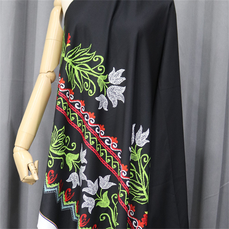 Blue Red Yellow Polyester Digital Printed Fabric Colorful Flower For Garment