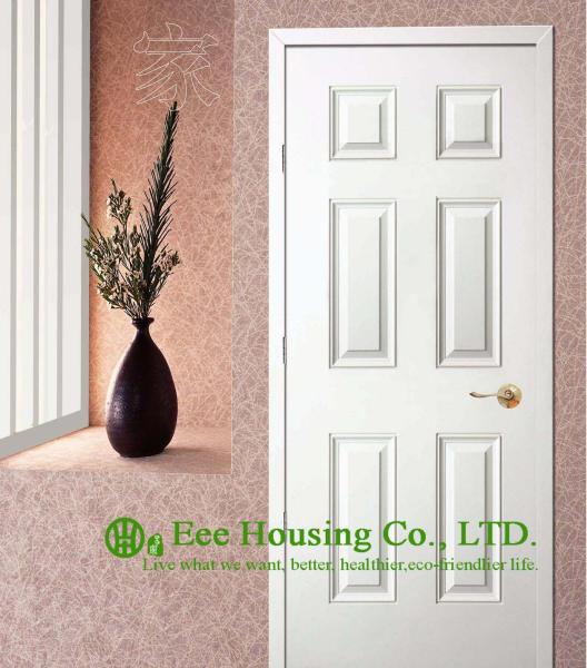 Inward Opening fiberglass SMC door For Villas/Apartment, White Color Fiberglass