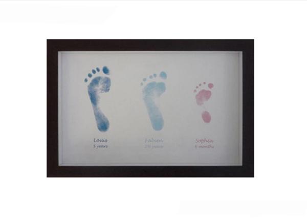 Quality Customized Shape Baby 1st Year Hand And Footprint Picture Frame Non Toxic Ink Pad for sale