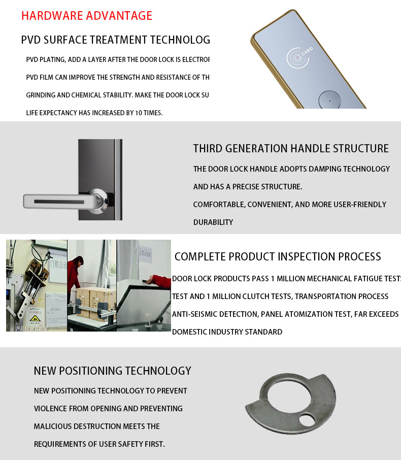 304 Stainless Steel Apartment Door Locks For Business Hotel Seaside Resort