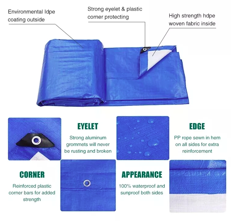 Lightweight Waterproof PE Tarp Fabric Other Fabric for Customized Color Tarp Fabric