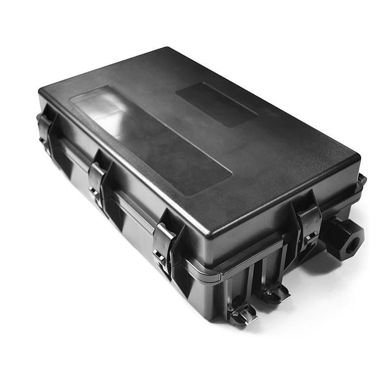 Compact Wall Mount Fiber Optic Splitter Box 16 Core Black Color For FTTH / UNIFIBER