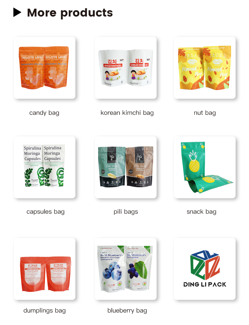 OEM Logo Eco Friendly Custom Stand Up Pouch Packaging With Zipper