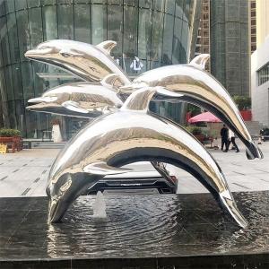  Fuxin Animal Life Size Dolphin Stainless Steel Animal Sculpture Contemporary Manufactures
