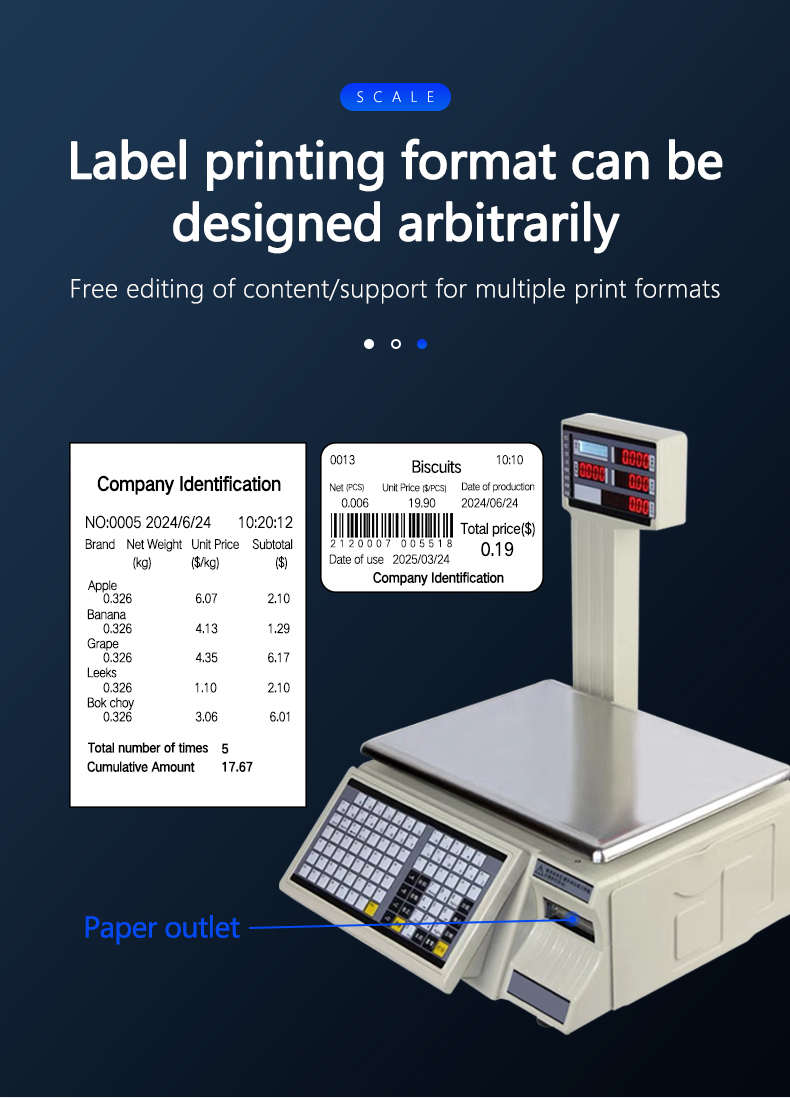 3kg Foldable Label Printing Weighing Scale Barcode Digital Computing Machine Scale Weight