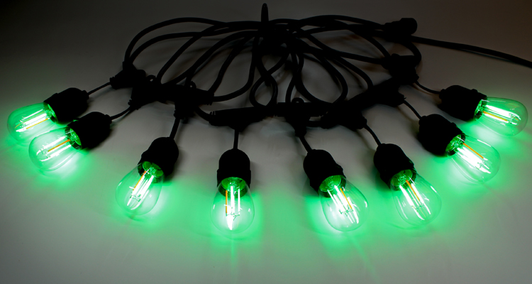24ft 12 Bulb IP65 Waterproof Festoon Lighting Outdoor Garden Wedding Christmas Decoration S14 RGB LED Filament Bulb Light String