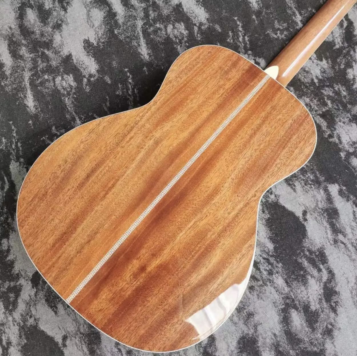 Custom 40 "full solid wood OM42 series yellow acoustic guitar Martin guitar style