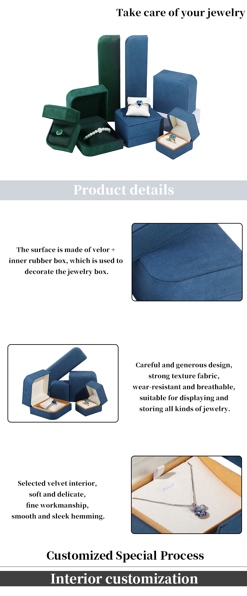 Luxury Green Microfiber Leather Jewelry Package for Earrings and Rings from Hanhong