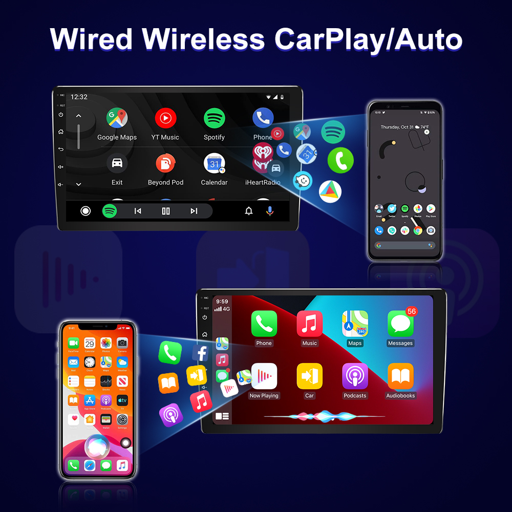 Work Steering Wheel Control 9inch Double 1din Car Radio with HD Touch Screen and WiFi