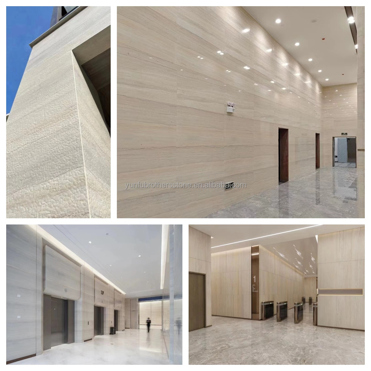 Modern Wood Grain Corinthian Marble Column Cladding for Customized Villa Enhancements